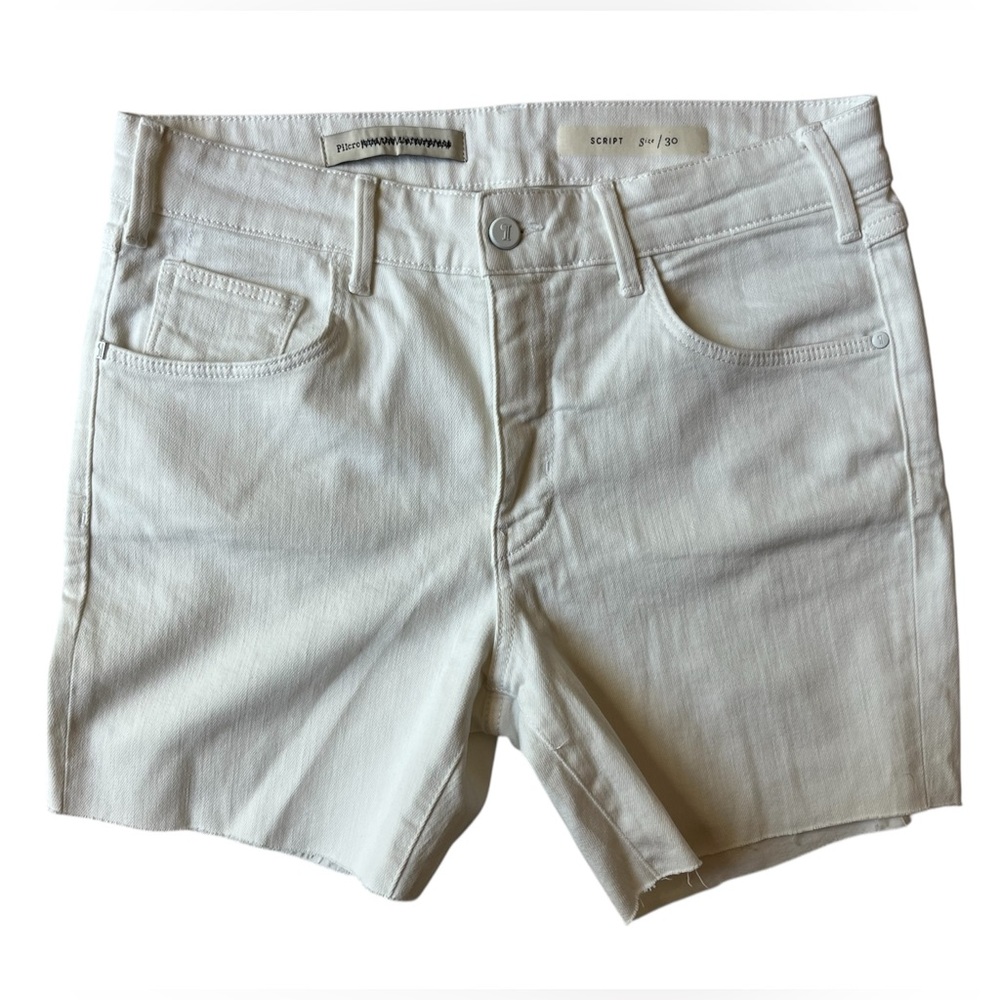 PILCRO SCRIPT WHITE DENIM SHORTS 30
